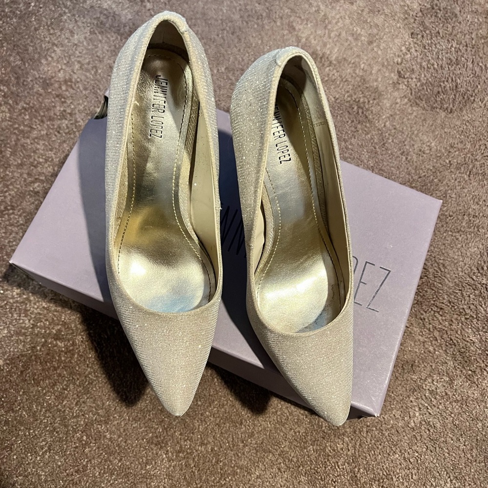 Gold sparkle shoes